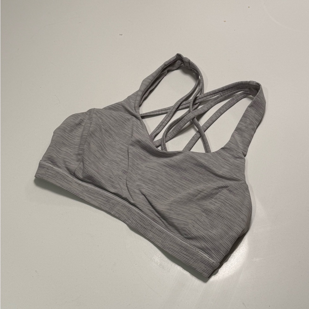 lululemon athletica Light Gray Strappy Sports Bra